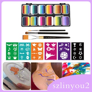 [szlinyou2] พาเลทสีเพ้นท์ร่างกาย สีสันสดใส สําหรับปาร์ตี้ฮาโลวีน