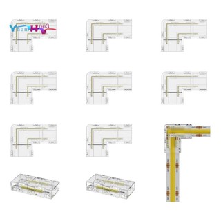 ตัวเชื่อมต่อ COB 8 มม. รูปตัว L 8 ชิ้น ตัวเชื่อมต่อไร้ช่องว่าง 2 ชิ้น สําหรับแถบไฟ LED COB ไม่ใช่สําหรับเทปไฟ 10 มม.