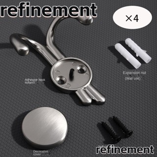 Refinement ตะขอแขวนผ้าขนหนู โลหะผสมสังกะสี คุณภาพสูง ทนทาน สําหรับห้องนอน ห้องครัว โรงรถ 4 ชิ้น