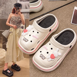 แตะ crocs แต่งรูกลวง ขนาด 5 ซม. สําหรับผู้หญิง