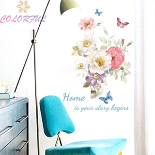 【COLORFUL】Wall Sticker Beautiful DIY Art Mural Background DIY Decal Easy To Paste