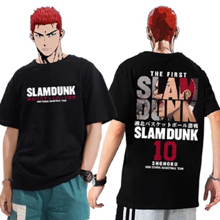 เสื้อยืดแขนสั้น พิมพ์ลายการ์ตูนอนิเมะ Slam Dunk Sakuragi Hanamichi Kaede Rukawa สไตล์ญี่ปุ่น สําหรับผู้ชาย ส่งฟรี  