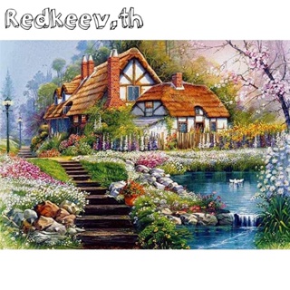 Redkeev™ ชุดปักครอสสติตช์ 11CT รูปกระท่อม DIY