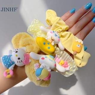 SANRIO Blowgentlyflower ยางรัดผมหางม้า ขนาดใหญ่ ลายอนิเมะ Cinnamoroll Hello Kitty BGF