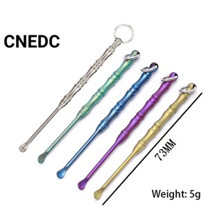 Cnedc ไทเทเนียมอัลลอยด์ หลายสี ด้ามยาว ไม้ไผ่ ช้อนหู เครื่องมือขนาดเล็ก สําหรับผู้ใหญ่และเด็ก ที่แคะหู