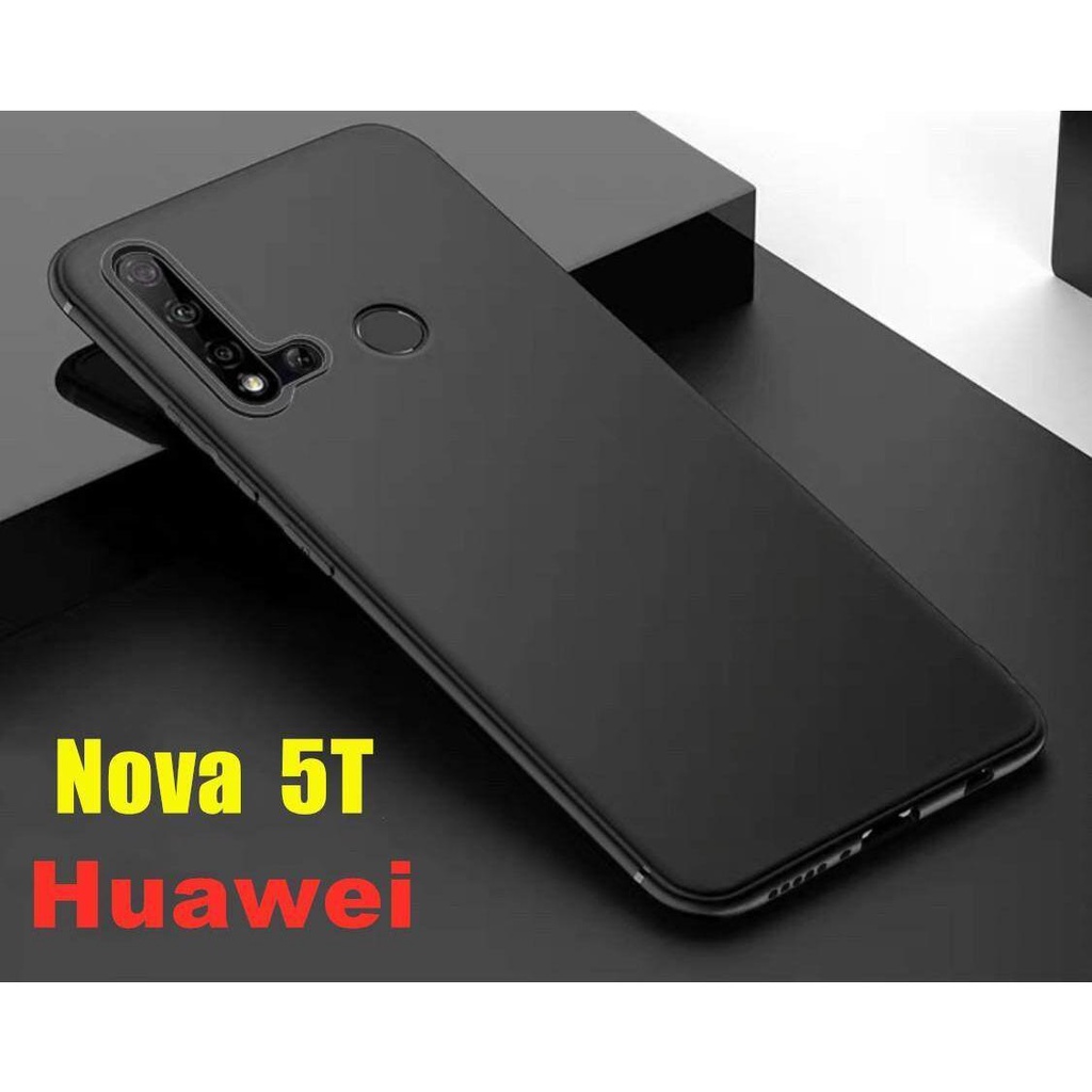 เคส Huawei Nova 5T สำหรับหัวเว่ย ซิลิโคนสีดำ กันกระแทก นิ่ม TPU Case