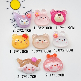 [2 #] Jibbitz Crocs ที่คาดผม รูปการ์ตูนหมี กระต่าย ดอกไม้ หมีน้อย สีแดงกุหลาบ เครื่องประดับ สําหรับรองเท้า QP