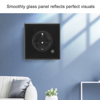 Orichi Machinery เต้ารับอัจฉริยะ 16A 3000W ดีไซน์ทันสมัย ​​มัลติฟังก์ชั่น Smart Timing Wall Outlet ปลั๊ก EU 95‑245V สีดำ