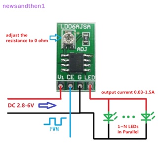 Newsandthen1 บอร์ดโมดูลควบคุม DC 3.3V 3.7V 5V LED Driver 30-1500MA ปรับได้ สําหรับไฟฉาย LED USB 18650 Li-ion Nice