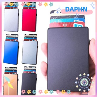 Daphs กระเป๋าสตางค์ อลูมิเนียม บางพิเศษ ป๊อปอัพอัตโนมัติ ใส่บัตรได้ สําหรับผู้ชาย