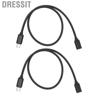 Dressit 2PCS Type C Male to Female Extension Cable PD Power Connector Cord Black