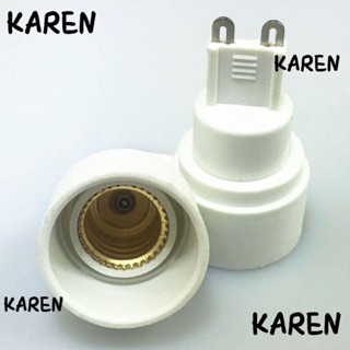 Karen อะแดปเตอร์ซ็อกเก็ตหลอดไฟ G9 เป็น E14 พลาสติก สีขาว ทนความร้อน 5 ชิ้น