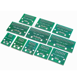 อะแดปเตอร์ซ็อกเก็ตเชื่อมต่อ FPC FFC 0.5 มม. 1 มม. สองด้าน PCB 6 8 10 12 20 40 50 Pin เป็น DIP 2.54 มม. DIY 5 ชิ้น