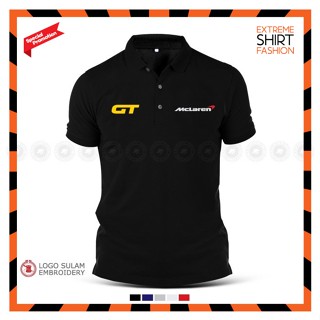 เสื้อยืดโปโล ผ้าฝ้าย พิมพ์ลายโลโก้ McLaren GT Sports Car 720S 570S TwinTurbo V8 Racing Baju สําหรับผู้ชาย