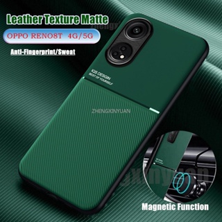 เคสโทรศัพท์มือถือหนัง ซิลิโคน กันกระแทก พร้อมขาตั้งแม่เหล็ก สําหรับ Oppo RENO 8T 5G Reno8 T 5G 8 T Reno8T 4G