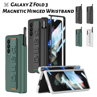 [ พร้อมปากกาประจุ] เคสแม่เหล็ก ป้องกันเต็มรูปแบบ สําหรับ Samsung Galaxy Z Fold 3 Fold3 Fold4