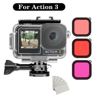 Telesin เคสกันน้ํา 45 เมตร อุปกรณ์เสริม สําหรับกล้อง DJI OSMO ACTION 3 ACTION 4