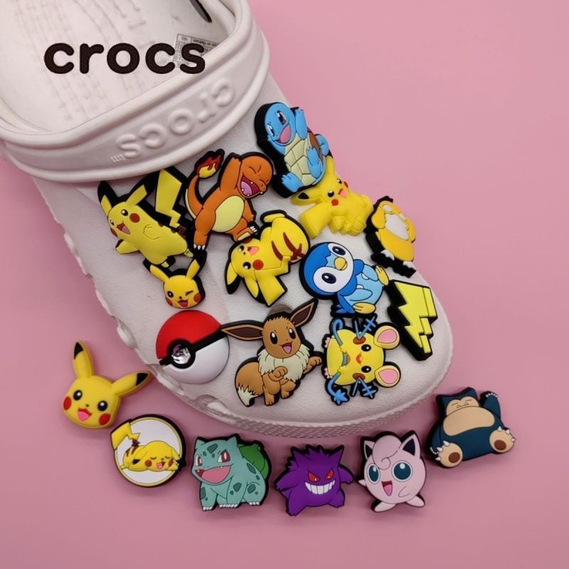 Jibbitz crocs charms POKEMON Series กระดุมรองเท้า ลายการ์ตูนดอกไม้ อุปกรณ์เสริม