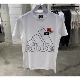 Adidas เสื้อยืด คอกลม แขนสั้น พิมพ์ลายโลโก้ ทรงหลวม ระบายอากาศ สําหรับผู้ชาย HM5286