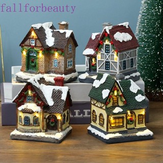 Fallforbeauty บ้านหมู่บ้าน พร้อมไฟ Led สําหรับตกแต่งบ้าน สวน เทศกาลคริสต์มาส