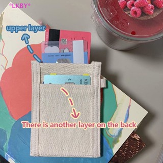 Luckybabys&gt; ใหม่ ชุดกระเป๋าใส่บัตร แบบสองชั้น ป้องกันการเสื่อมสภาพ ลายดอกทิวลิป แอปเปิ้ล กราฟฟิติ
