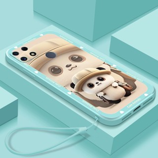 เคสโทรศัพท์มือถือ Tpu นิ่ม ลายการ์ตูนแพนด้า พร้อมสายคล้อง สําหรับ Realme 5i C3 5 6i 6 9 Pro Plus 5G 7 7Pro Realme C35 8