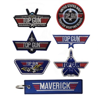 ใหม่ แถบผ้าปักลาย TOP GUN สําหรับติดเสื้อผ้า