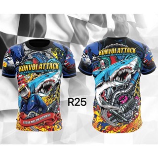 เสื้อยืด พิมพ์ลาย Jersey Motor Konvoi Attack แฟชั่นฤดูร้อน สําหรับผู้ชาย และผู้หญิง