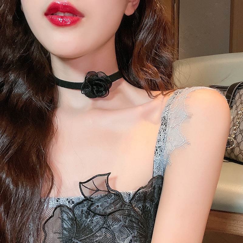 สร้อยคอโชคเกอร์ สายโซ่ จี้ดอกไม้ สไตล์ฝรั่งเศส วินเทจ แฟชั่นหรูหรา Y2K