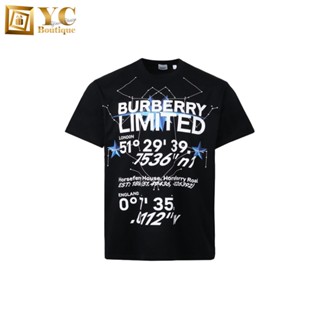 [Official]Burberry Constellations Print Oversized T-Shirt for Men in Black - 8056583-Black