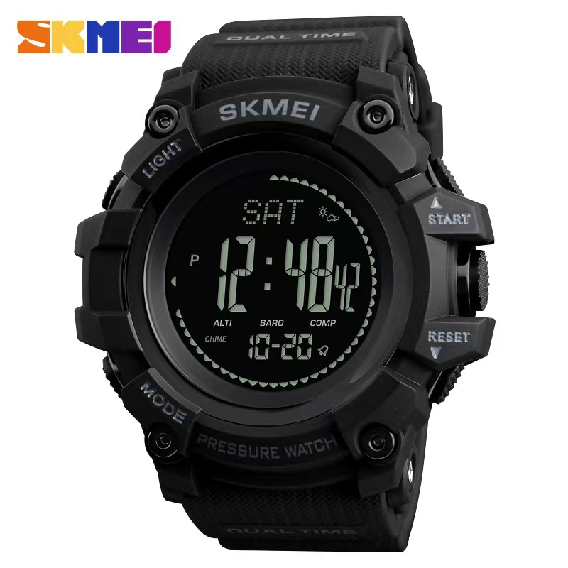 SKMEI สมี 1358 นาฬิกาดิจิตอลกีฬากลางแจ้งสําหรับผู้ชายวัดทหารนาฬิกาข้อมือบุรุษกันน้ํา