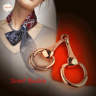 AHOUR Scarf Buckle Wedding Women Gifts Horsebit Round Metal Buckle Kerchief Buckle