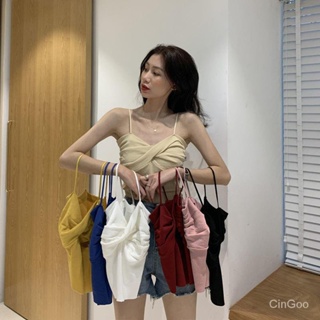 Camisole Womens Inner Wear Outer Wear Korean-Style Cross Tube Top Beauty Back Student Short Top SB8022