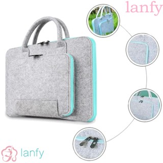 Lanfy กระเป๋าใส่แล็ปท็อป ผ้าวูลสักหลาด ขนาด 11 -17 นิ้ว แบบพกพา ที่ทนต่อการสึกหรอ สําหรับคอมพิวเตอร์ โน๊ตบุ๊ค