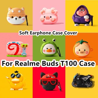 พร้อมส่ง! เคสหูฟัง แบบนิ่ม ลายการ์ตูน สําหรับ Realme Buds T100 T100