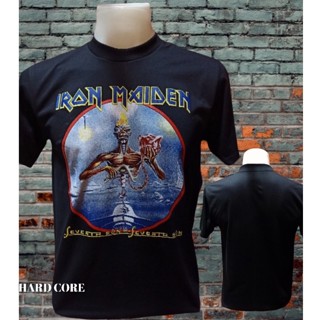 GOOD YFเสื้อยืดวง IRON MAIDEN ไม่มีตะเข็บข้าง คอฟิต ป้าUSA เสื้อวินเทจ เสื้อทัวร์ วงดนตรีร็อคต่างประเทศ