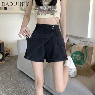 DaDuHey🎈 Womens 2023 Korean Style New Hot Girl High Waist Slimming Retro Denim Skirt Summer A-Line Pantskirt