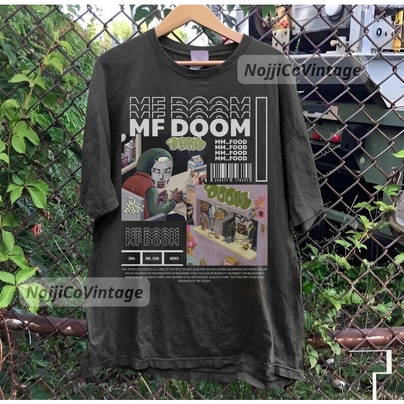 เสื้อยืดคอกลมผู้ชาย Mf Doom Vintage Tshirt Mf Doom Merch Mf Doom โปสเตอร์กราฟิก An1398