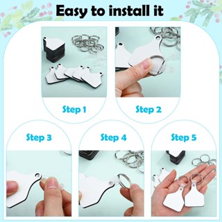 พวงกุญแจฉลาก รูปหูวัว สองด้าน DIY 30 ชิ้น ต่อชุด