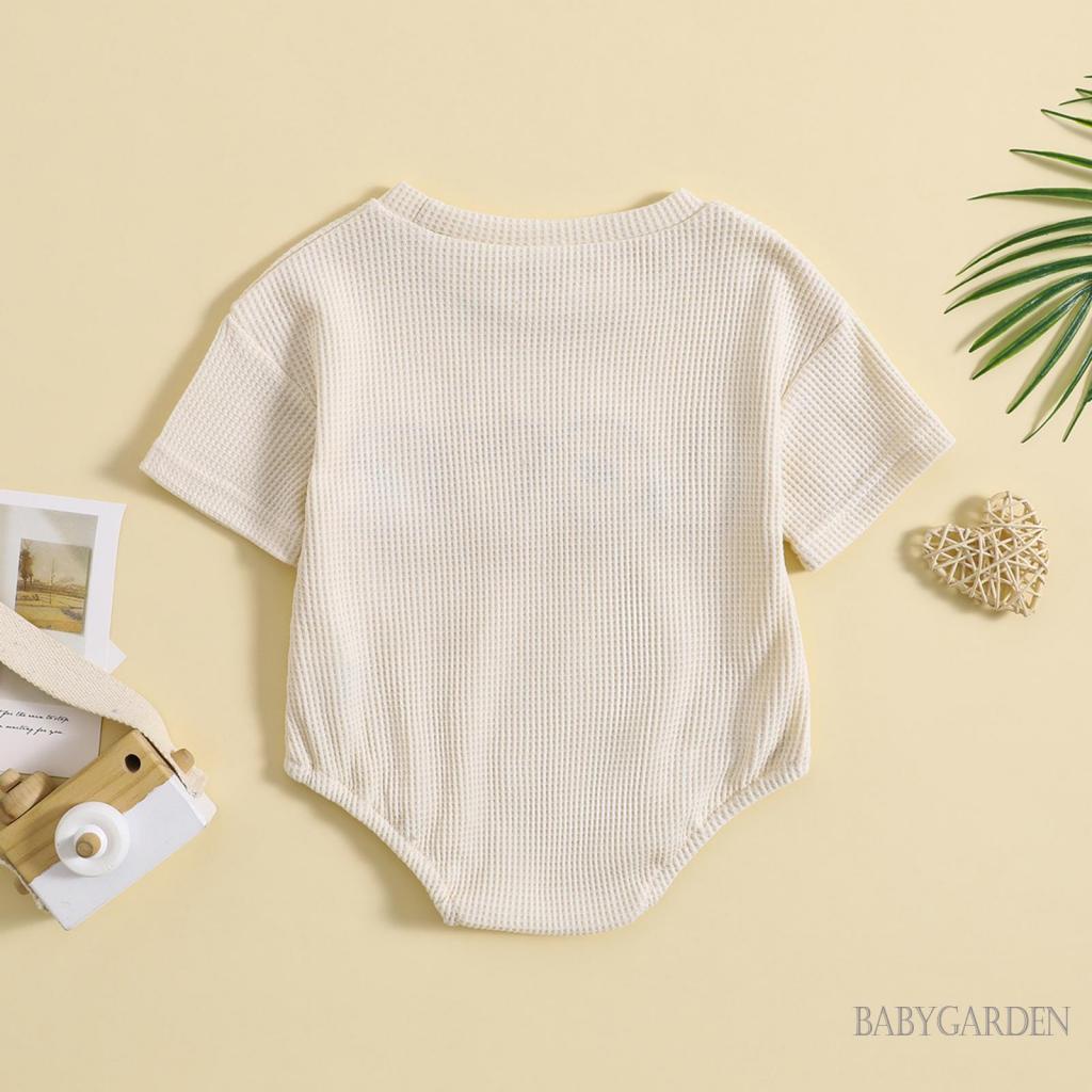 Babygarden-0-24 เดือน ชุดรอมเปอร์ แขนสั้น คอกลม พิมพ์ลายหัวใจ ฤดูร้อน สําหรับเด็ก