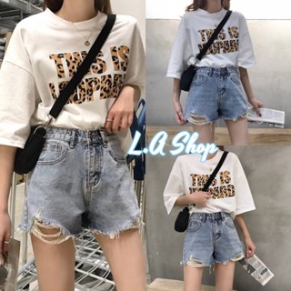 L.A Shop พร้อมส่ง กางเกงยันส์ขาสั้นเอวสูง สียีนอ่อน วินเทจเท่ๆ "1906" -NZ-QY