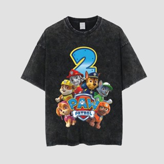 เสื้อยืดพิมพ์ลายแฟชั่นPaw Patrol 2 | สไตล์การซัก ขนาดใหญ่ | เสื้อยืด | เสื้อเชิ้ต Paw Patrol 2 |