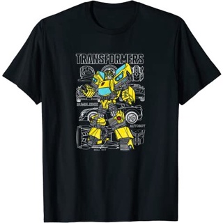 HUETransformers-bumblebee-เสื้อยืดแขนสั้น พิมพ์ลายอนิเมะ นําเข้า 1 2 3 4 5 6 7 8 9 10 11 12 ปี