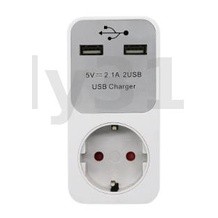 16a 3680W พอร์ต USB คู่ ปลั๊ก EU เต้าเสียบ อะแดปเตอร์แปลงไฟ 230V