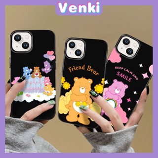 venki - สำหรับ iPhone 14 Pro Max เคส iPhone สีดำเงา TPU เคสกันกระแทกกล้อง รักแบร์เข้ากันได้กับ iPhone 13 Pro max 12 Pro Max 11 xr xs max 7Plus 8Plus 7 8