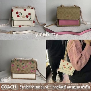 COACH c9946 cb594 ce656 กระเป๋าออร์แกนหนังวัวโซ่พลิก/กระเป๋าสะพายไหล่/กระเป๋าหญิง/ขนาดเล็ก