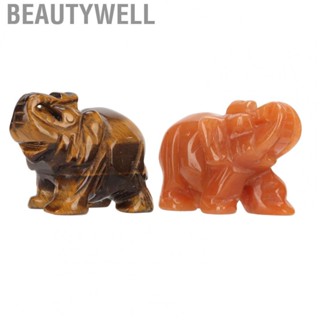 Beautywell Elephant Crystal Sculpture  Lucky Relaxing Healing Elephant Statue Anxiety Relief Positive  for Crystal Beginners for Yoga