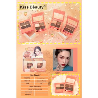 [ส่งไว|ขายถูก] Kiss Beauty Oh My Peach Eyebrow Powder พาเลทคิ้วฝุ่น 4 ช่อง (2ชิ้น)