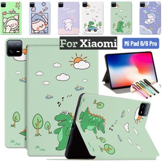 เคสโทรศัพท์มือถือหนัง กันกระแทก ลายการ์ตูนน่ารัก พร้อมขาตั้ง สําหรับ Xiaomi Mi Pad 6 Xiaomi Mi Pad 6 Pro 11 นิ้ว 2023