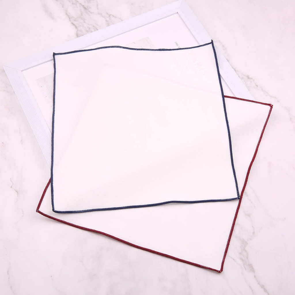 ผ้าเช็ดหน้า ผ้าฝ้าย ทรงสี่เหลี่ยม ขนาด 23x23 ซม. คุณภาพสูง สีขาว สีเทา สําหรับผู้ชาย - รูปที่ 2